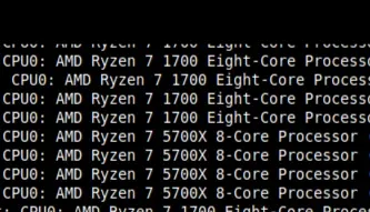 A terminal showing CPU change